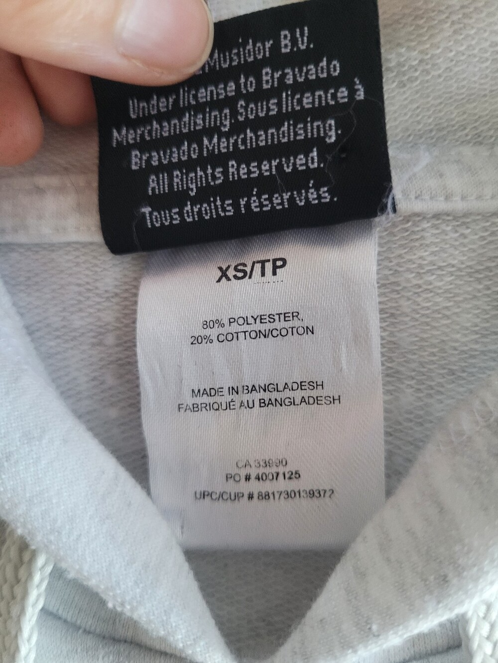 Rolling Stone's Hoodie Tee in Light Grey Sz S - Picture 6 of 7